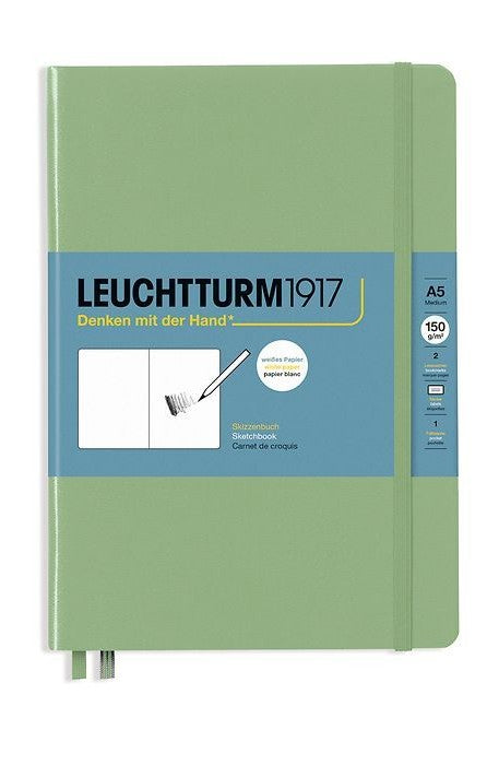 Leuchtturm1917 - Hardcover Skitsebog, A5, 150g, Sage / Salviegrøn
