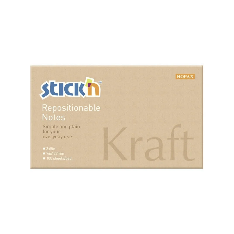 Notesblok 76x127 100 Blad Kraftpapir Brun
