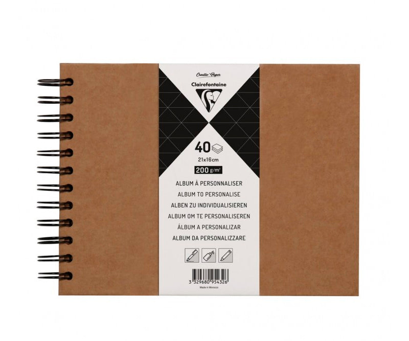 Clairefontaine - Creative Album 21 x 16 cm - Natur 200 gram 40 ark