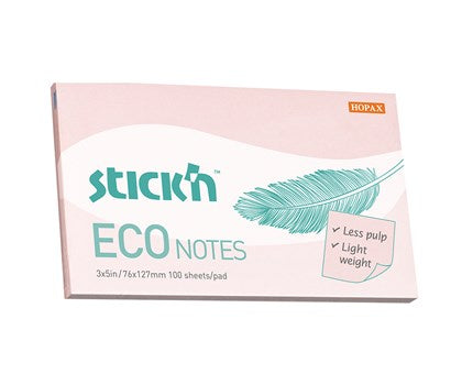 Notesblok ECO 76x127 100 Blad Lyserød