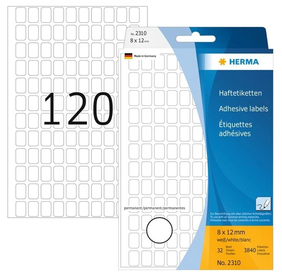 Herma - Rektangel etiketter permanent (flere størrelser)