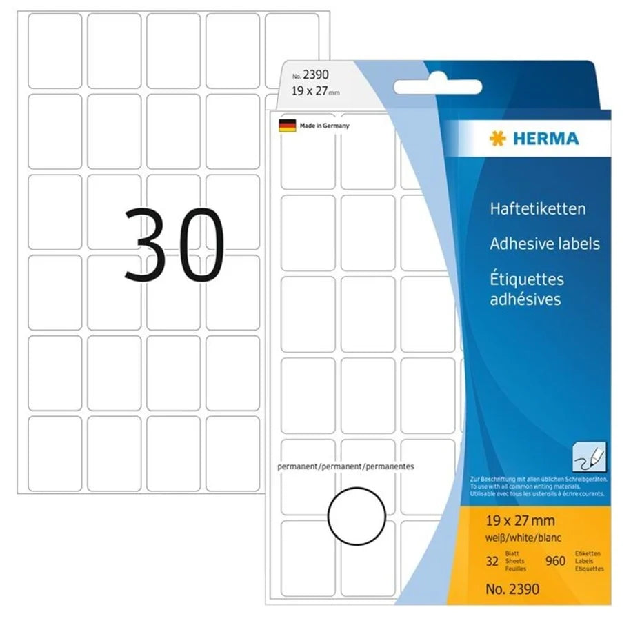 Herma - Rektangel etiketter permanent (flere størrelser)