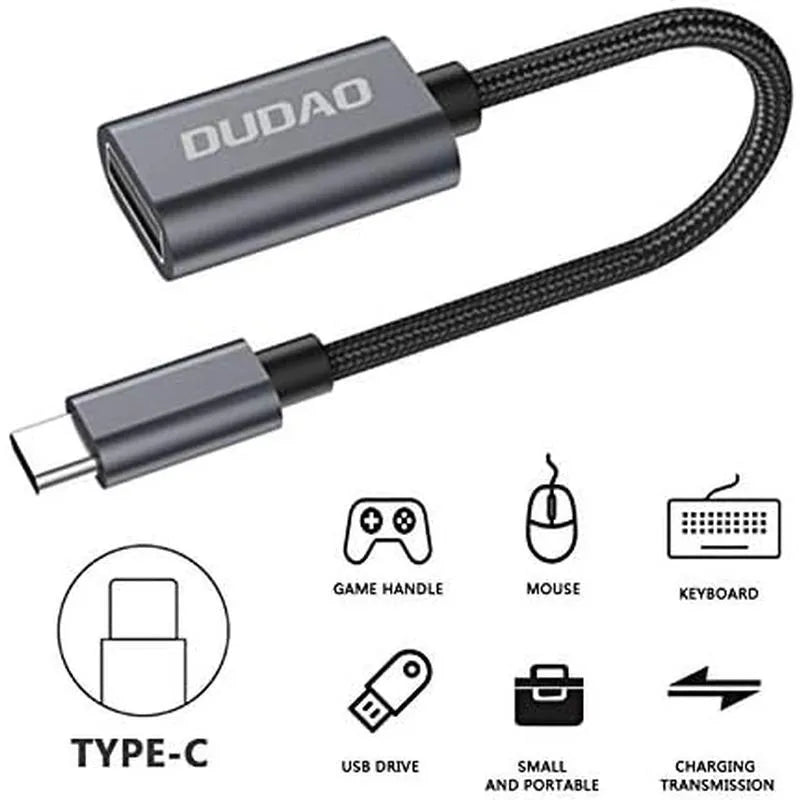 Dudao - USB-C til USB-A OTG-adapter - grå