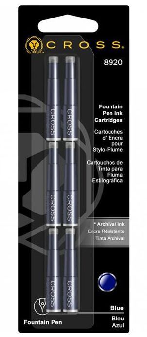 Cross - Blæk patron til fyldepen Blå 6 stk
