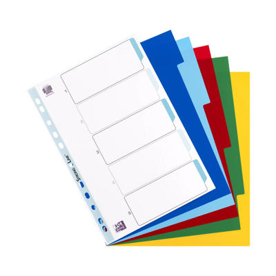 Fanekort Farvet A4 PP Maxi 5 Faner