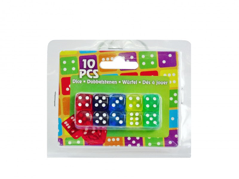 Terninge-sæt flere farver 10 stk