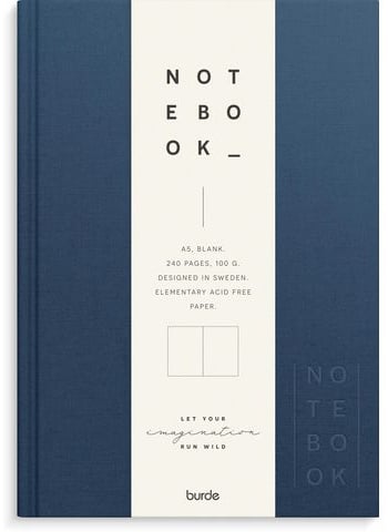 A5 blank notesbog i hardback i mørkeblå fra Mayland