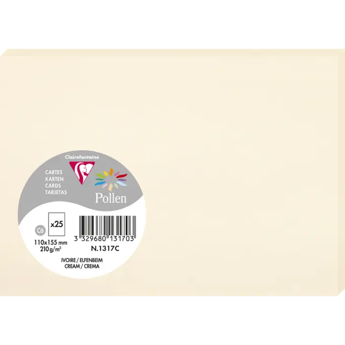 Pollen - kort 110x155mm 25 stk (flere farver)