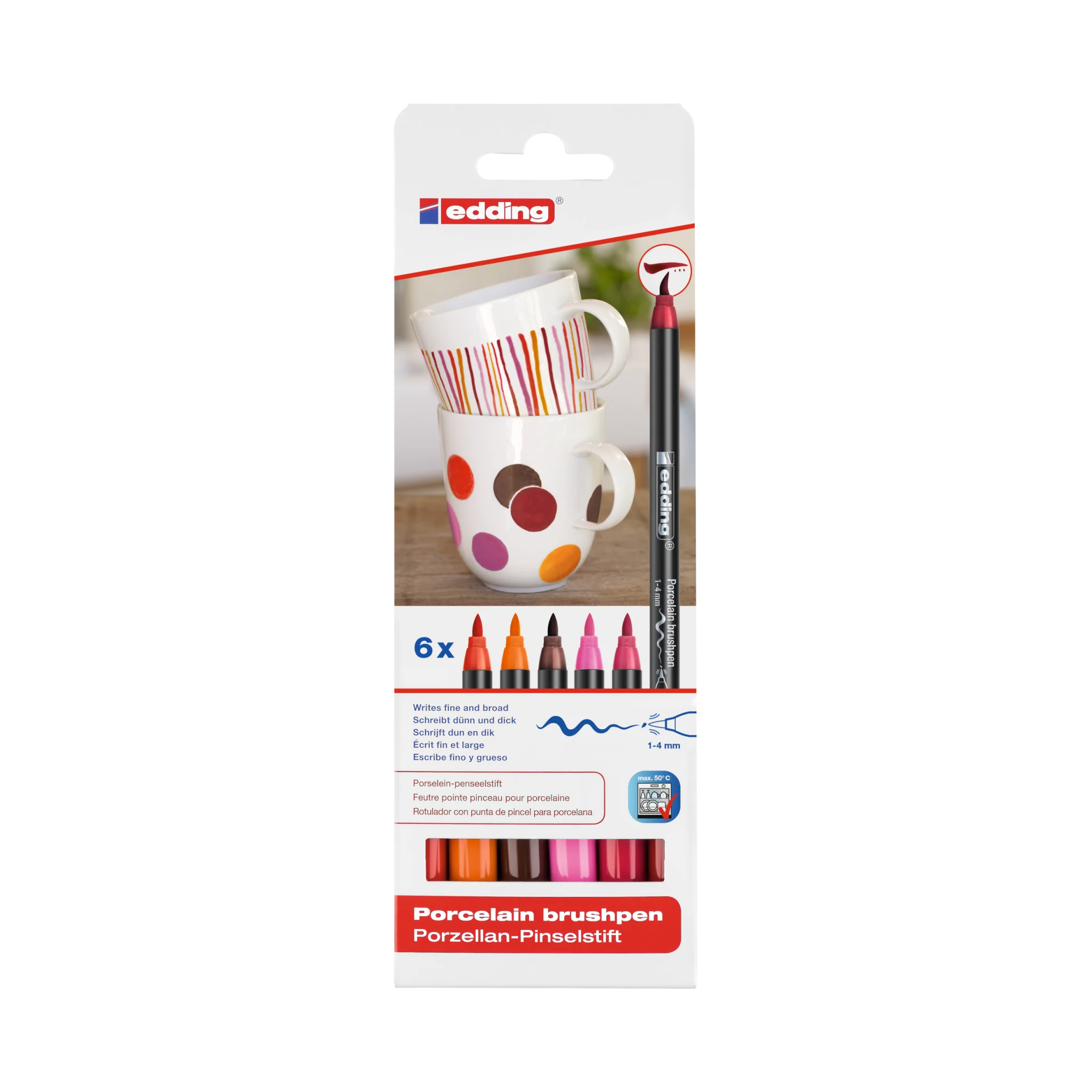 Edding - Porcelæn Marker 4200/6S Varme farver