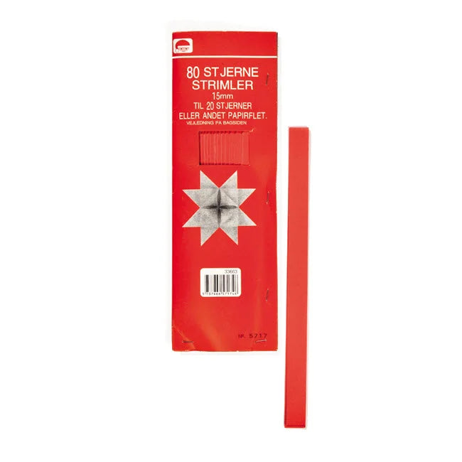stjernestrimler 15 mm røde til 20 Stjerner