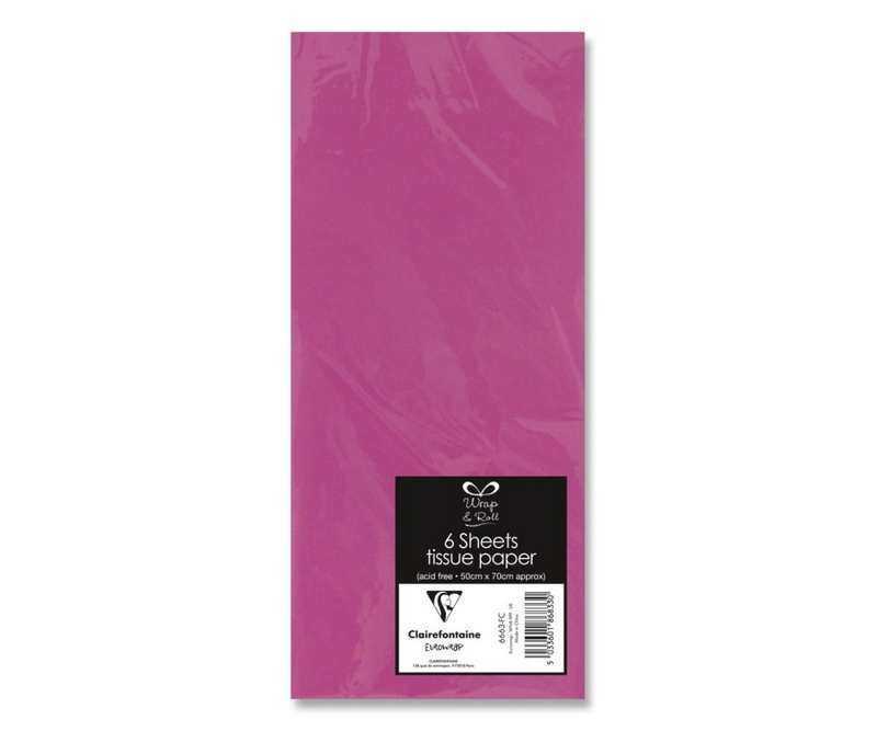Silkepapir Pink 6 ark 50x70cm 20g.