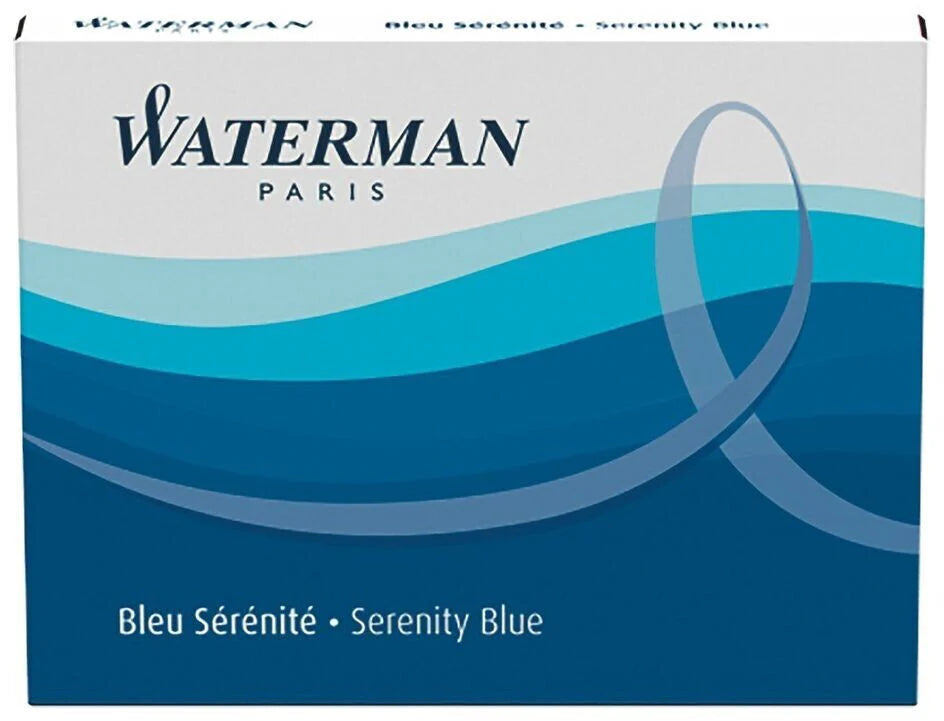 Waterman - lang blæk patron til fyldepen Serenity Blå 8 stk