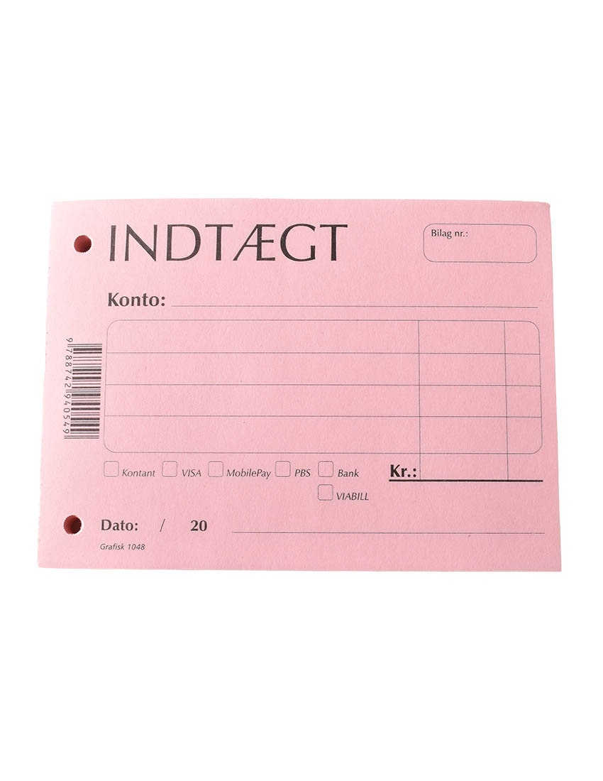 indtægts bilag 1048 145x105mm ca.100 blade