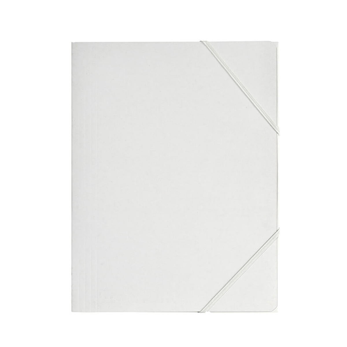 Elastikmappe Papp Hvid