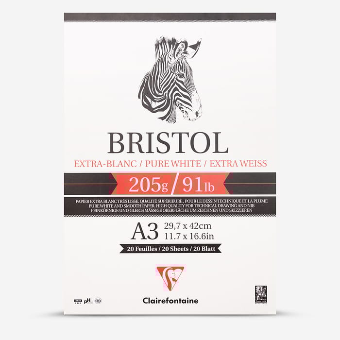 Clairefontaine Bristol tegneblok A3 205 gram