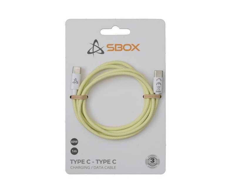 SBOX Type-C - Type-C Lade-/Datakabel Gul, 1