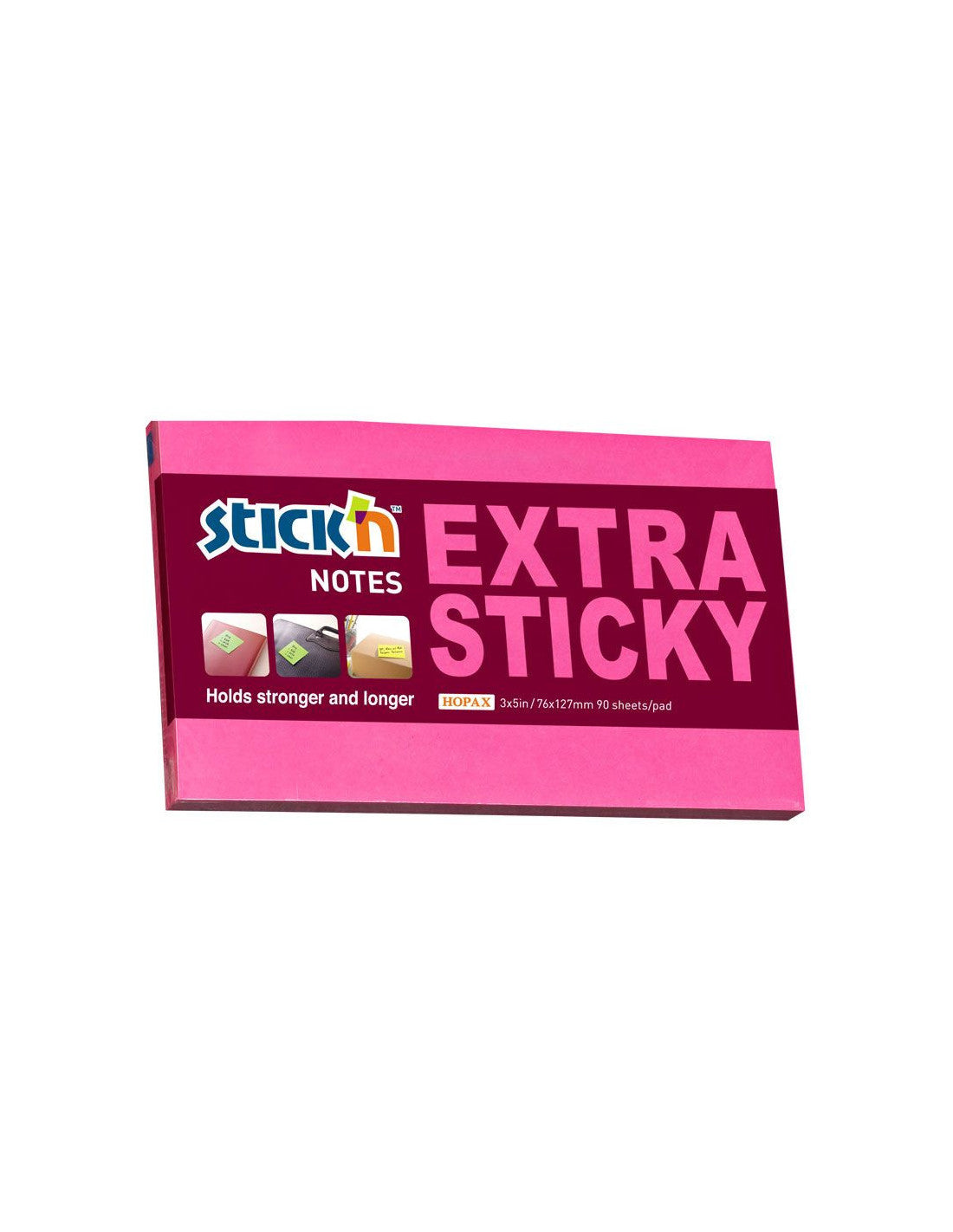 Notesblok Extra Sticky 76x127 90 Blad Neon Rød
