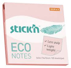 Notesblok ECO 76x76 100 Blad Lyserød