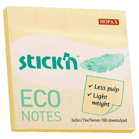 Notesblok ECO 76x76 100 Blad Gul