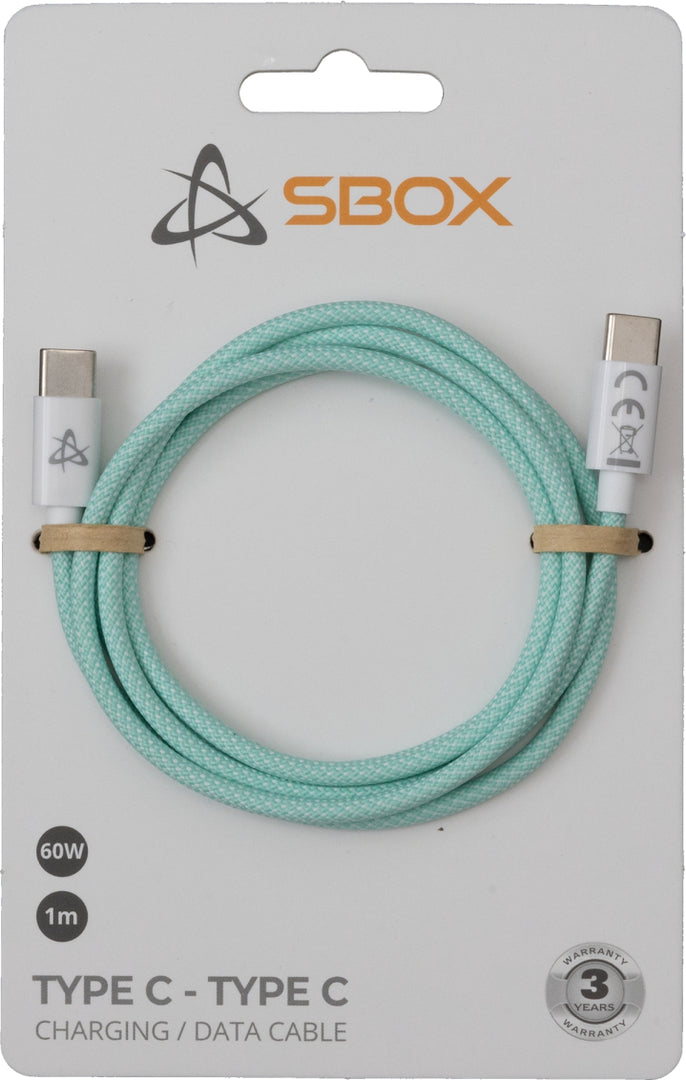 SBOX Type-C - Type-C Lade-/Datakabel Grøn, 1