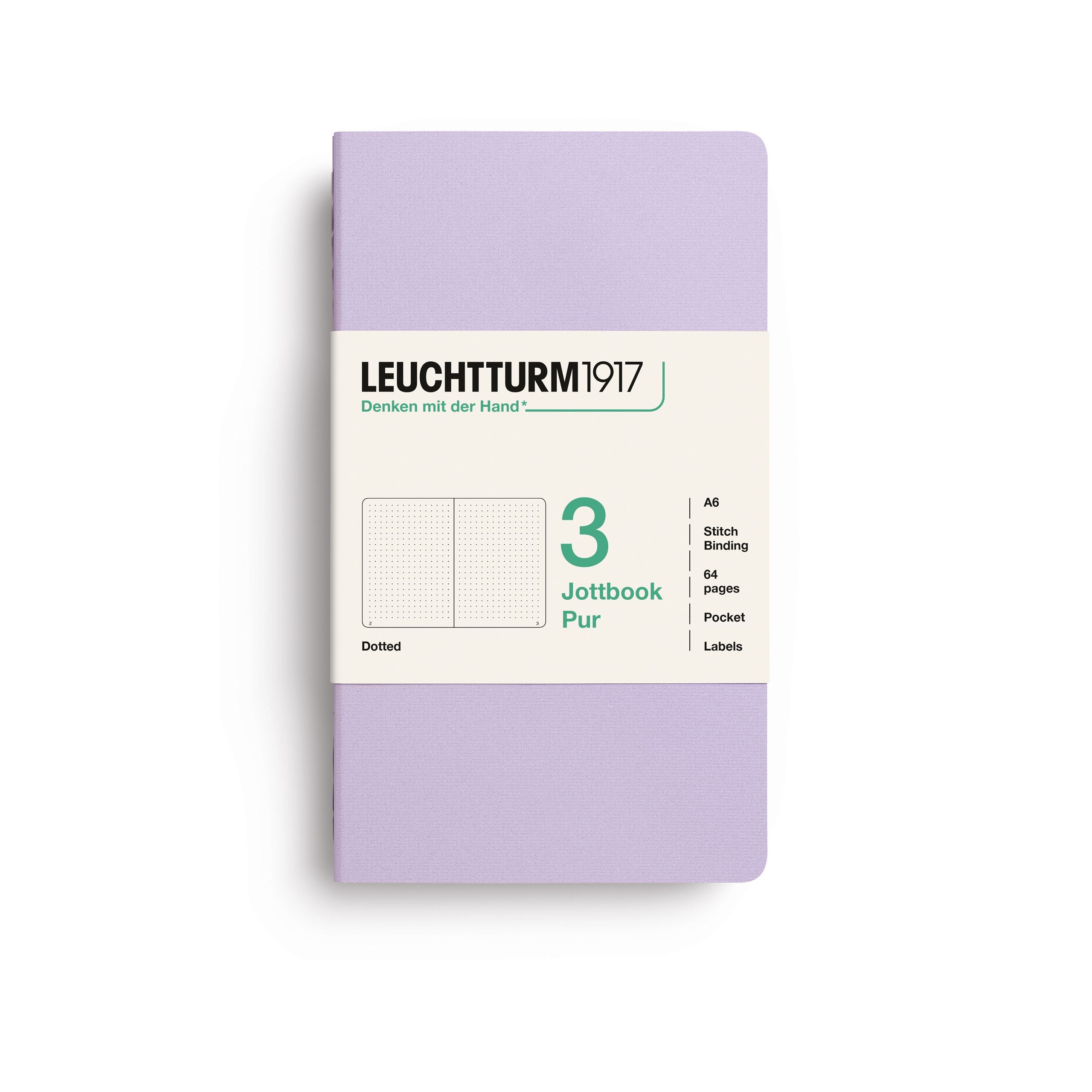 Leuchtturm1917 Jottbook A6, Dotted Lilac 3 stk