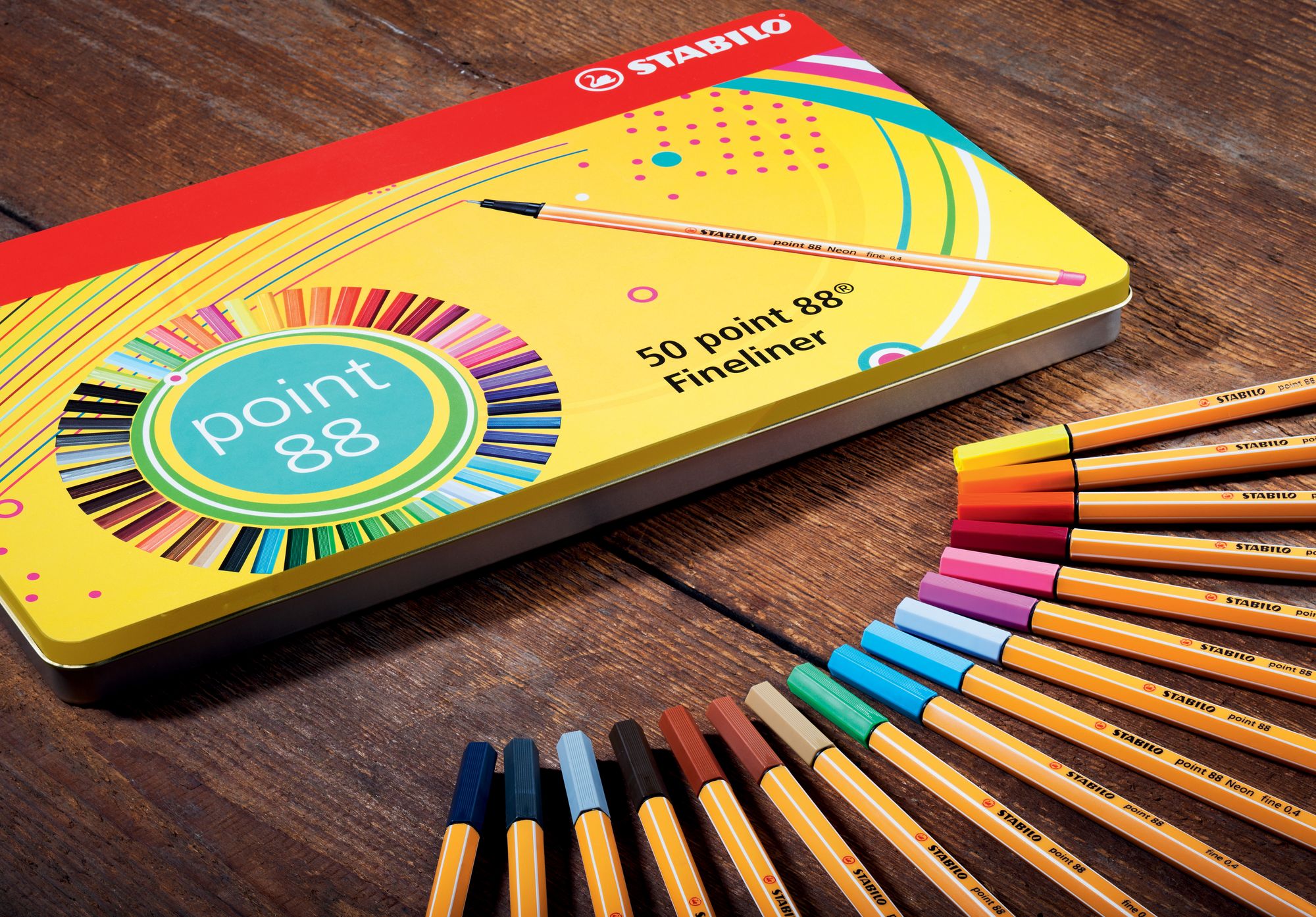 STABILO Pen 88 Premium fineliner, 50 tuscher i metaletui