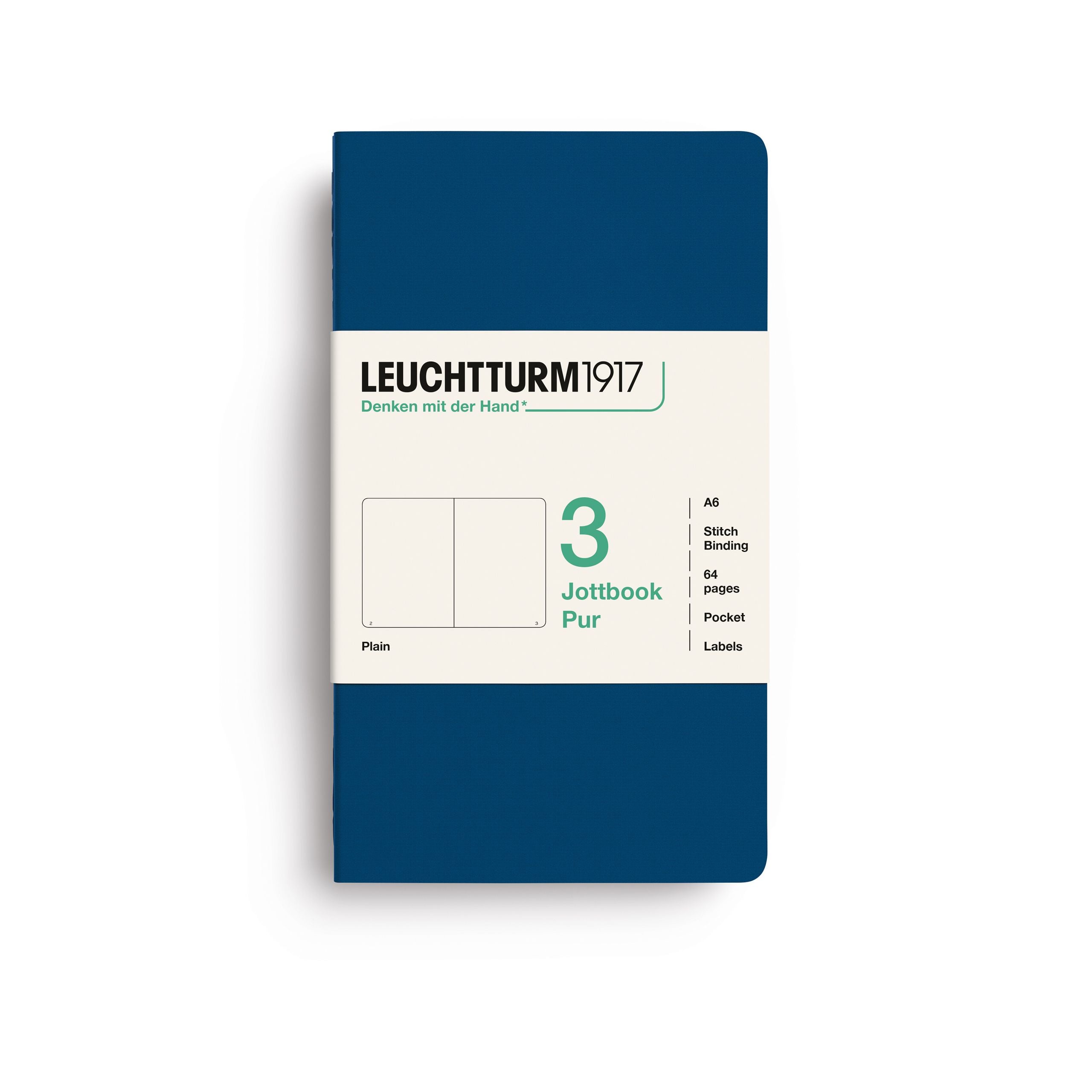 Leuchtturm1917 Jottbook A6, Blank Indigo 3 stk