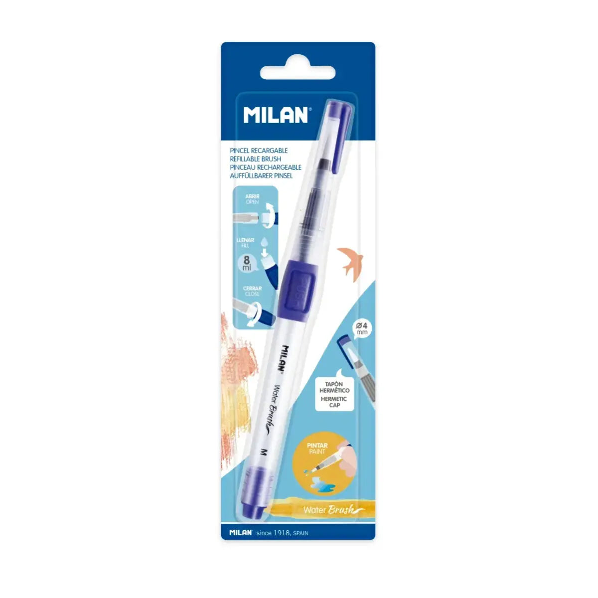 Milan - Blister pack refillable Water Brush