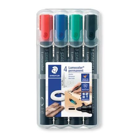 lumocolor marker perm 2mm 4 ass/boks