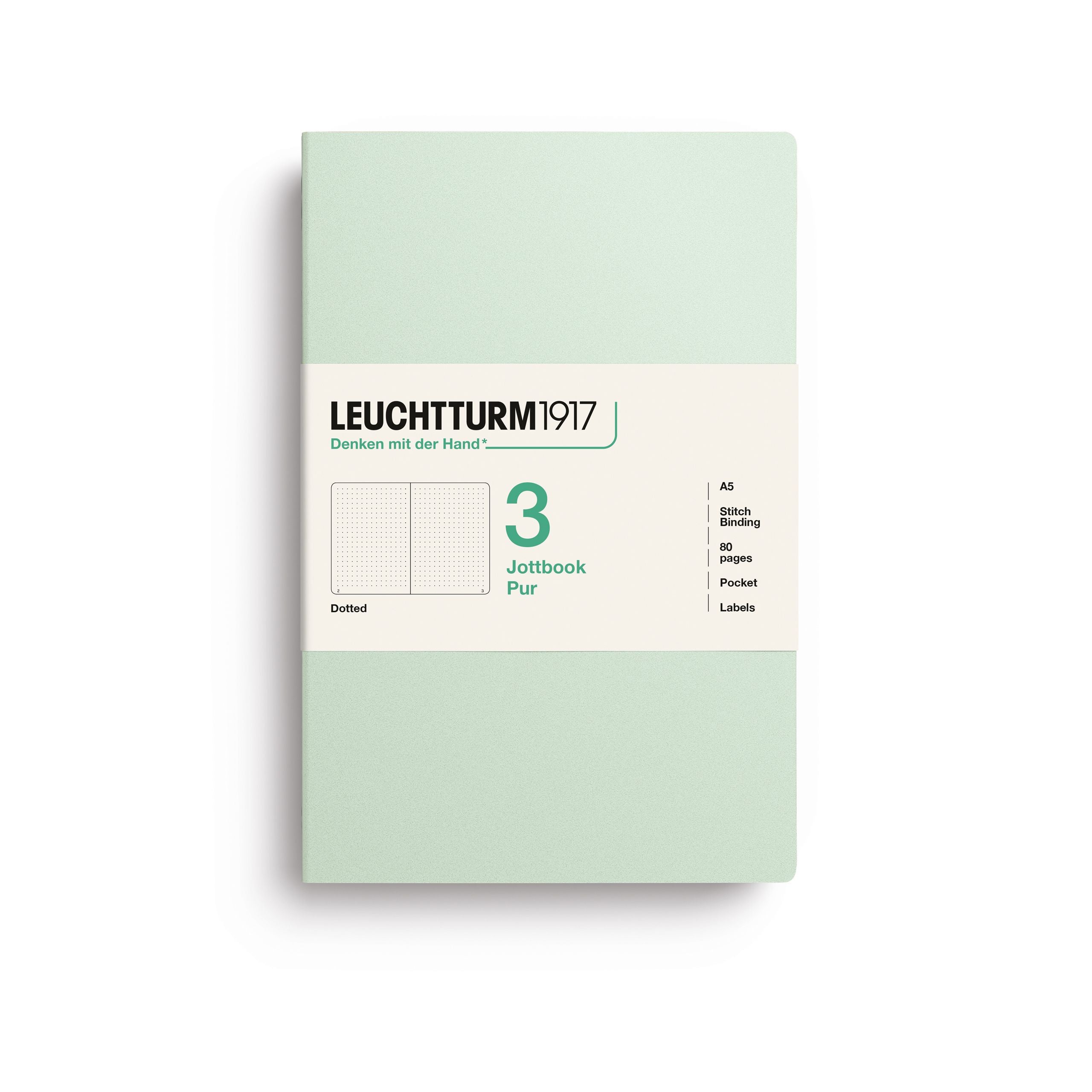 Leuchtturm1917 Jottbook A5, Dotted Mint Green 3 stk