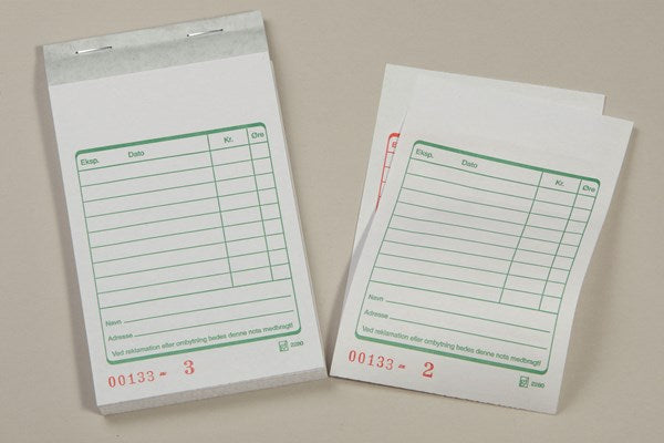 Kasseblok 2 x 50 blade, 8,5 x14,5cm