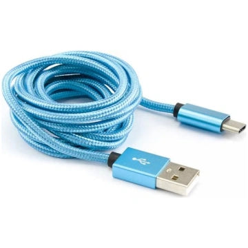 SBOX - USB 2.0 til Type-C Lade-/Datakabel Lys Blå, 1.5 m
