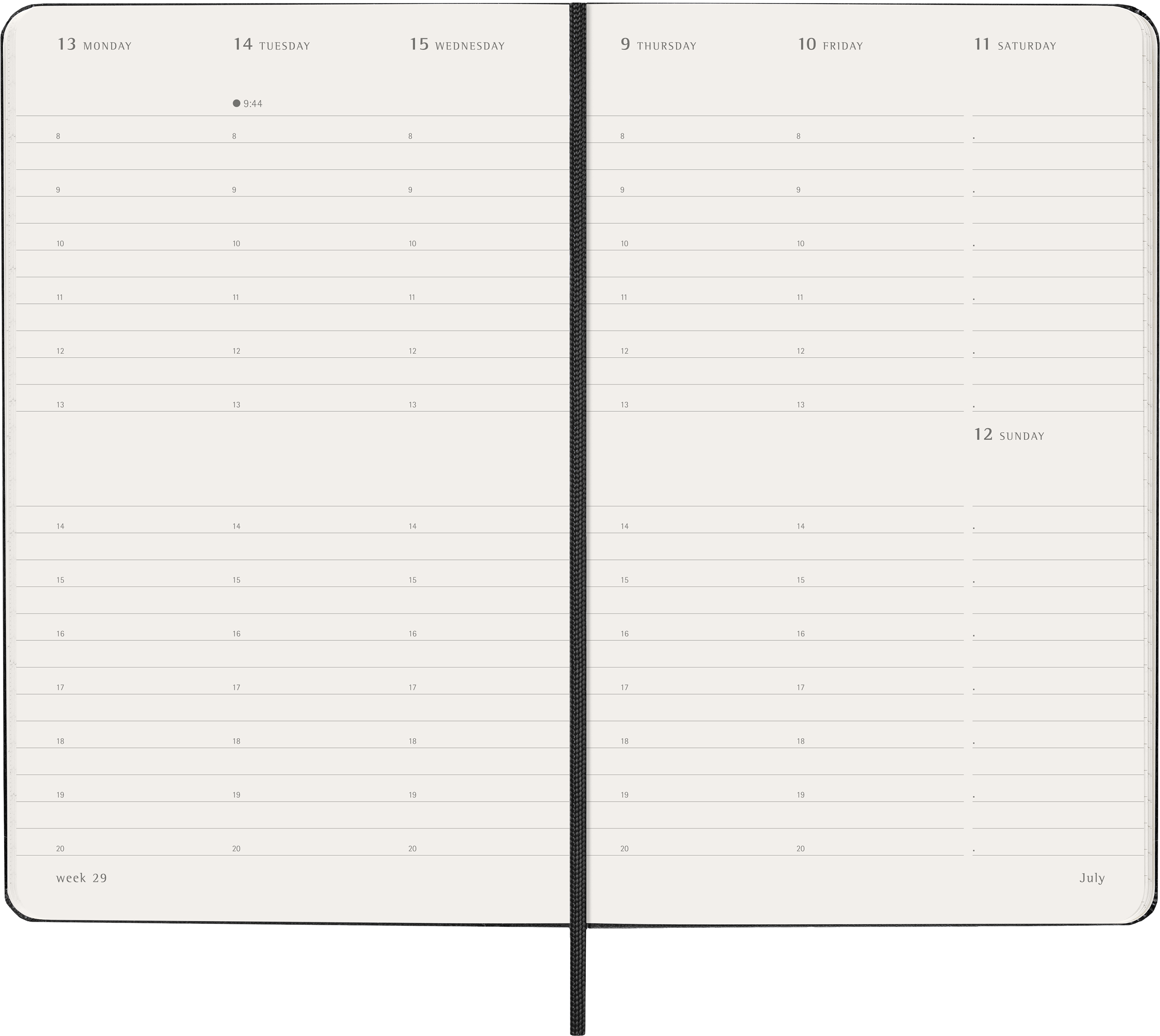 Moleskine - Classic Hard 12M Weekly Vertical Large Black 2026