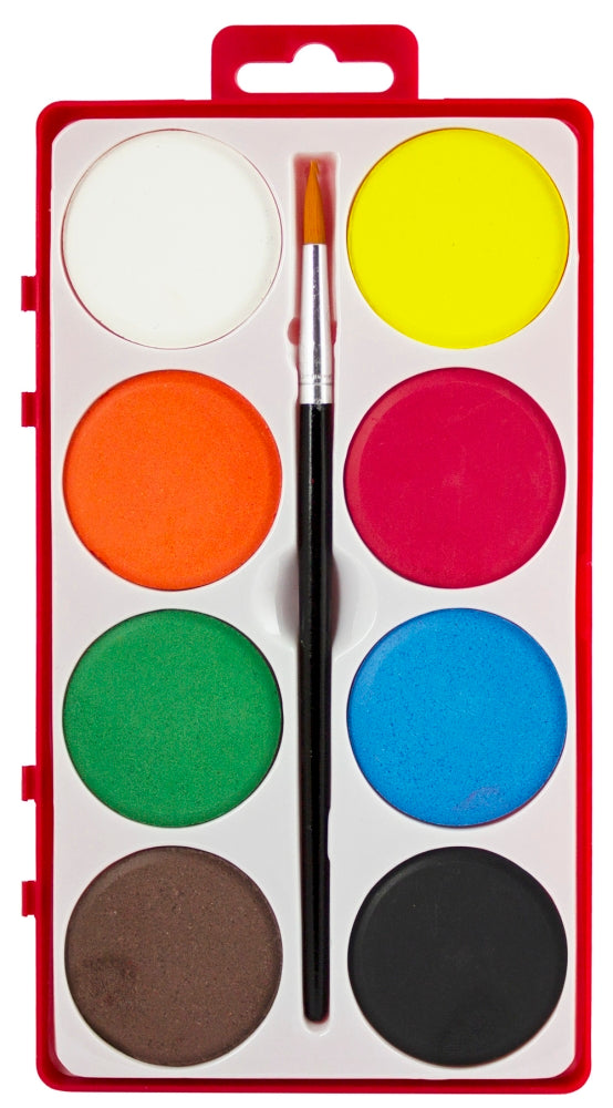 Sense - vandfarver jumbo 8 stk. med pensel basic