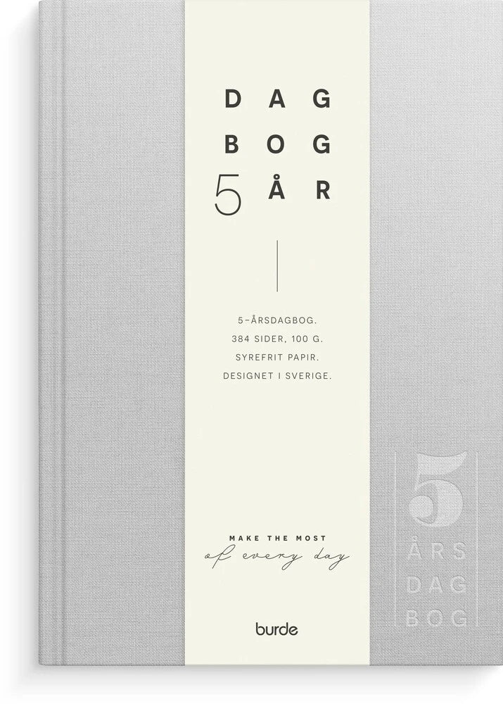 Mayland - Dagbog 5 års A5 lysegrå