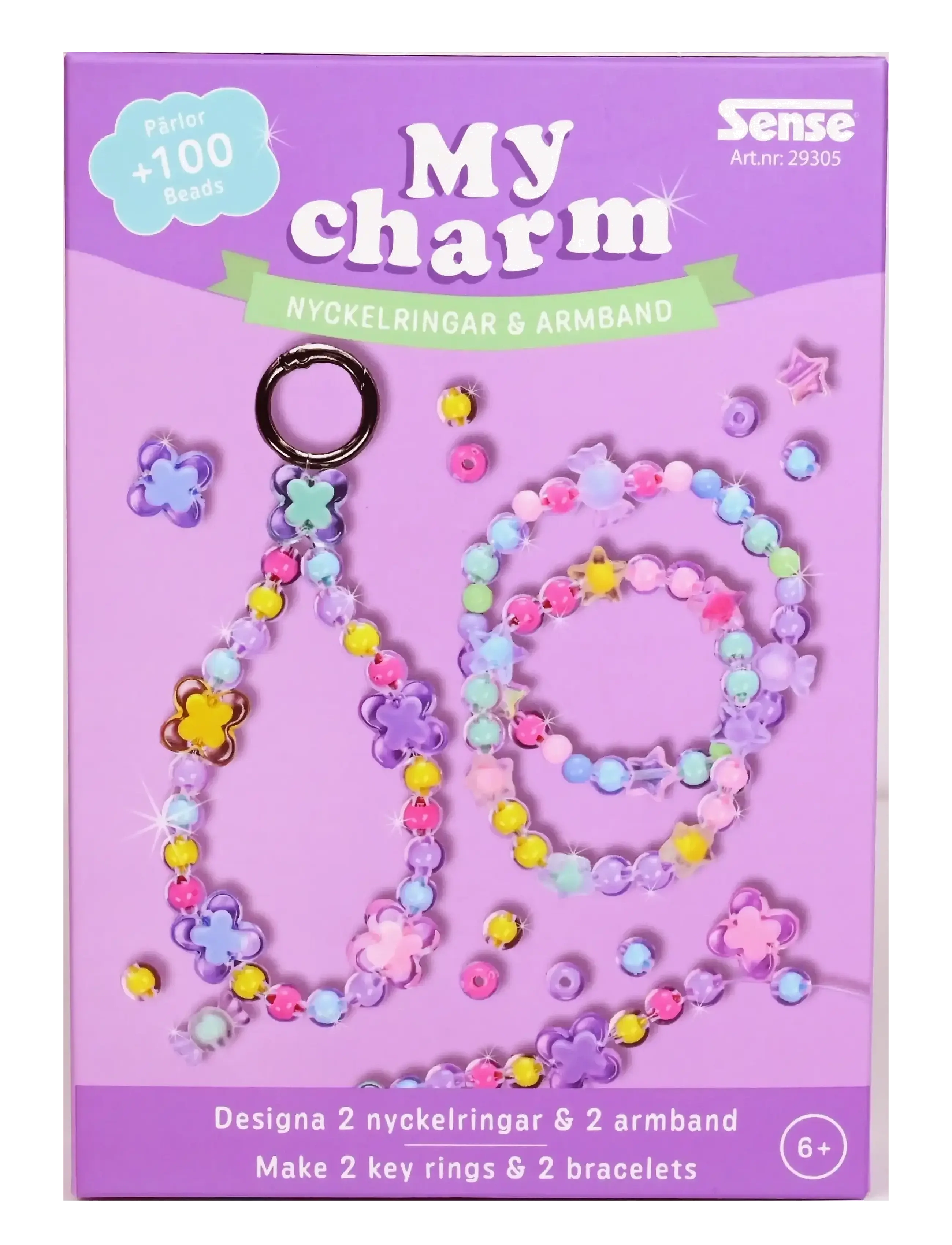 Sense - My Charm Halskæde og Armbånd (Lilla, Blå, Grøn, og Pink)
