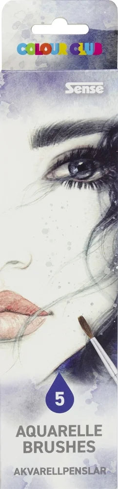 Sense - Colourclub pensler akvarel natur 5 stk.
