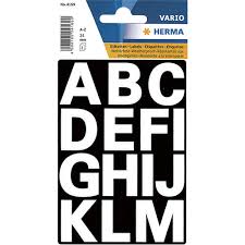 Herma label letters A-Z 25 high white