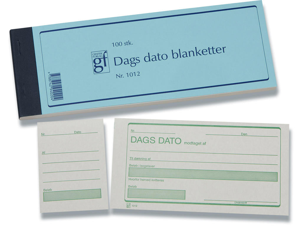 Dags dato blanketter GF1012 21 x 8,5 cm - 100 blade