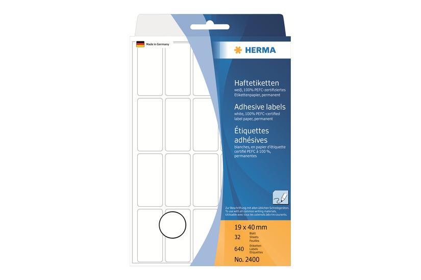 Herma - Rektangel etiketter permanent (flere størrelser)