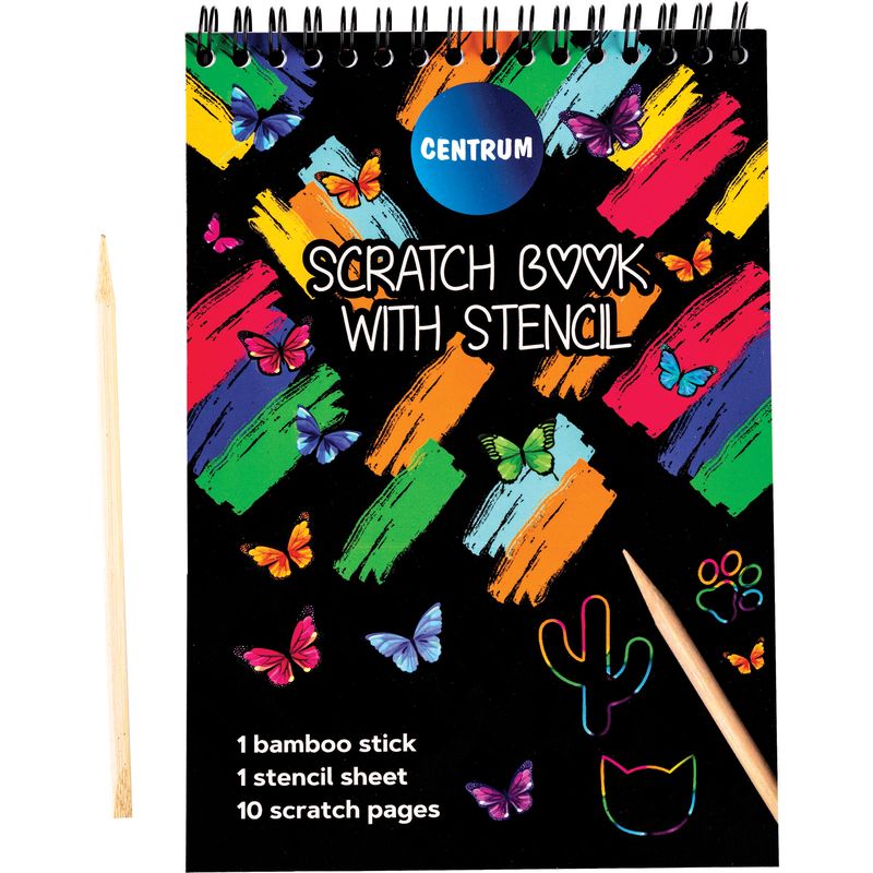 Centrum - Scratch book med stencil