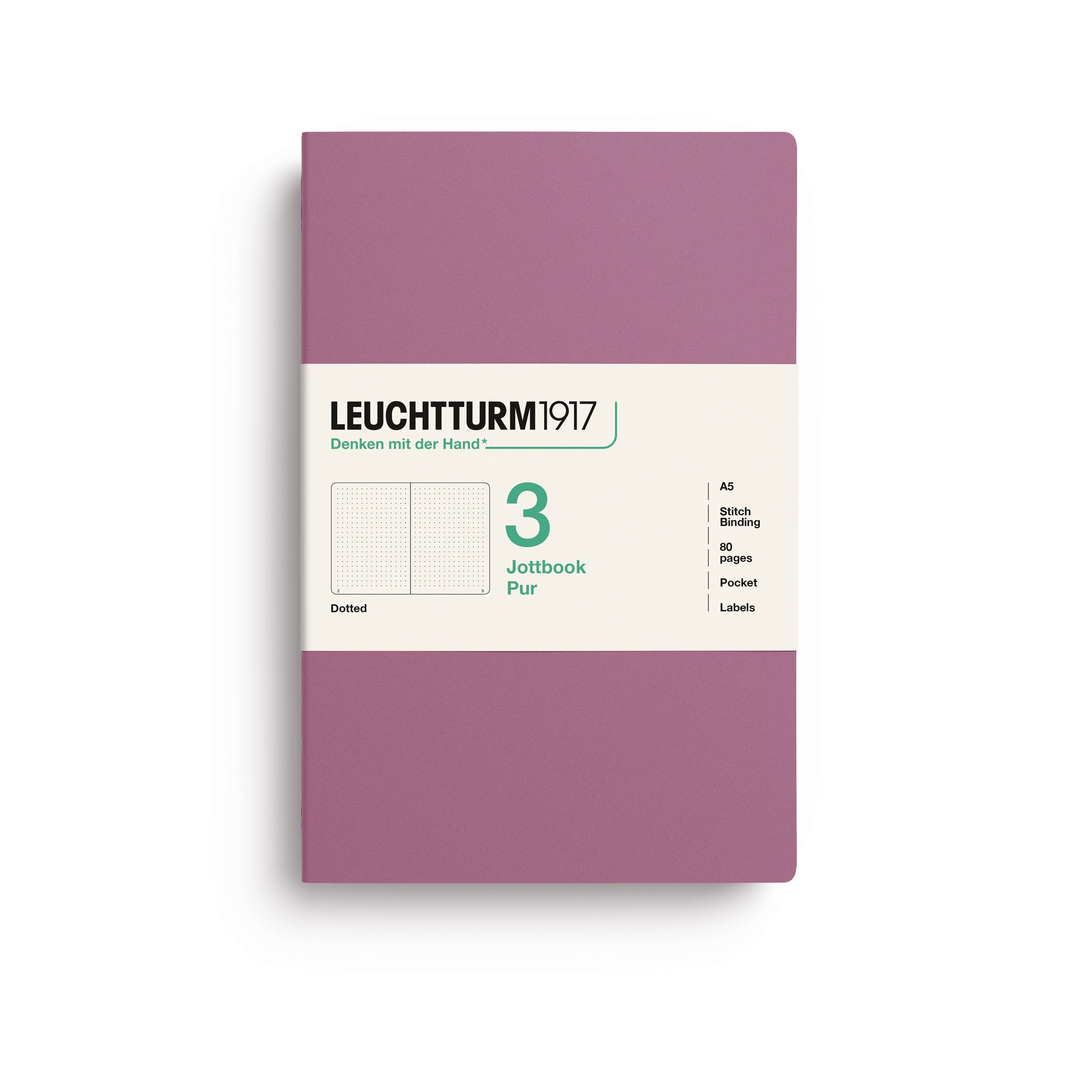 Leuchtturm1917 Jottbook A5, Dotted Dusty Rose 3 stk