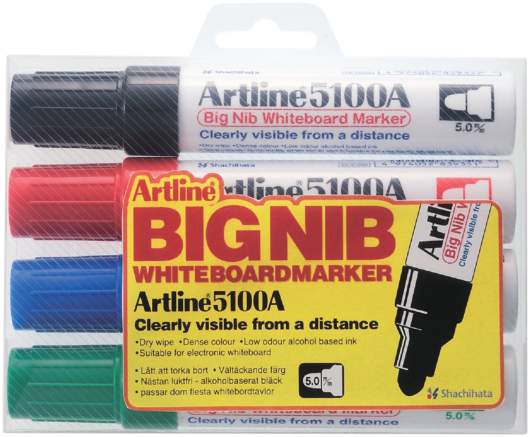 Artline 5100A Big Nib Whiteboard 4/set