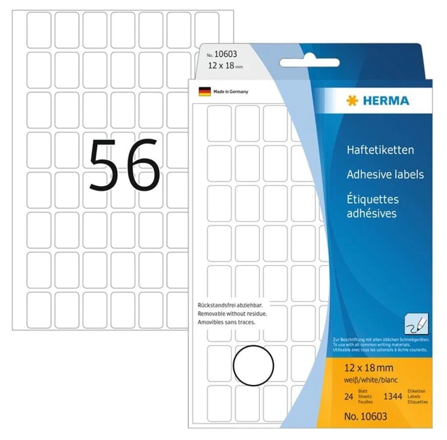 Herma - Rektangel etiketter non-permanent (flere størrelser)