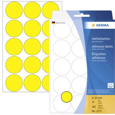 Herma - Runde Etiketter permanent (flere farver og størrelser)