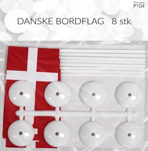 Fødselsdagsflag til bord med fod 8stk