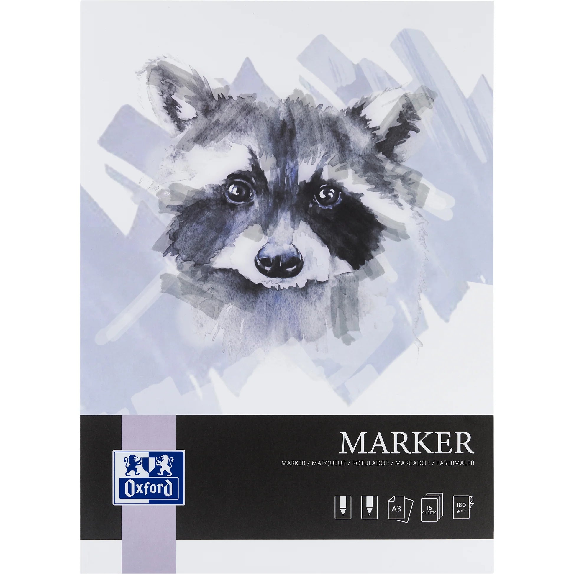 Oxford - Kunstblok til filtpen, A3, 15ark, 180g