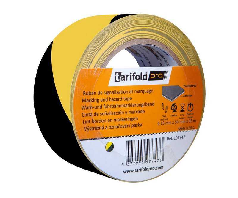 Markeringstape 33mx50mm Sort/Gul