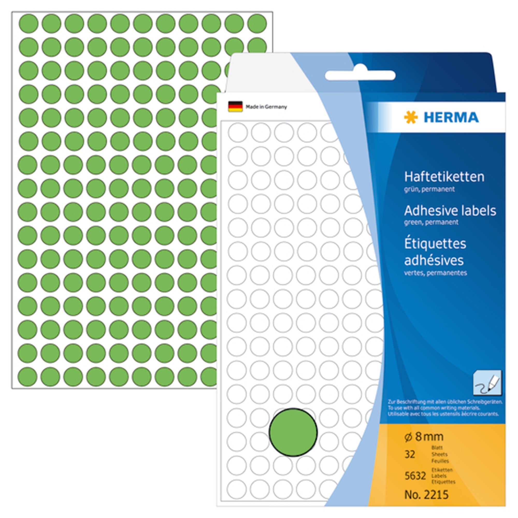 Herma - Runde Etiketter permanent (flere farver og størrelser)
