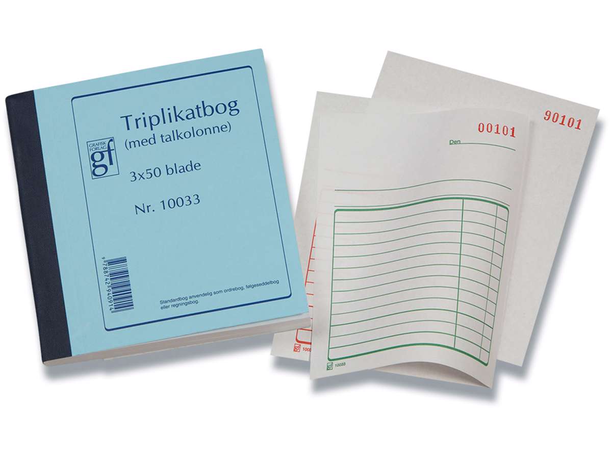 Triplikatbog med kopi, 3×50 bl. nr. 10033